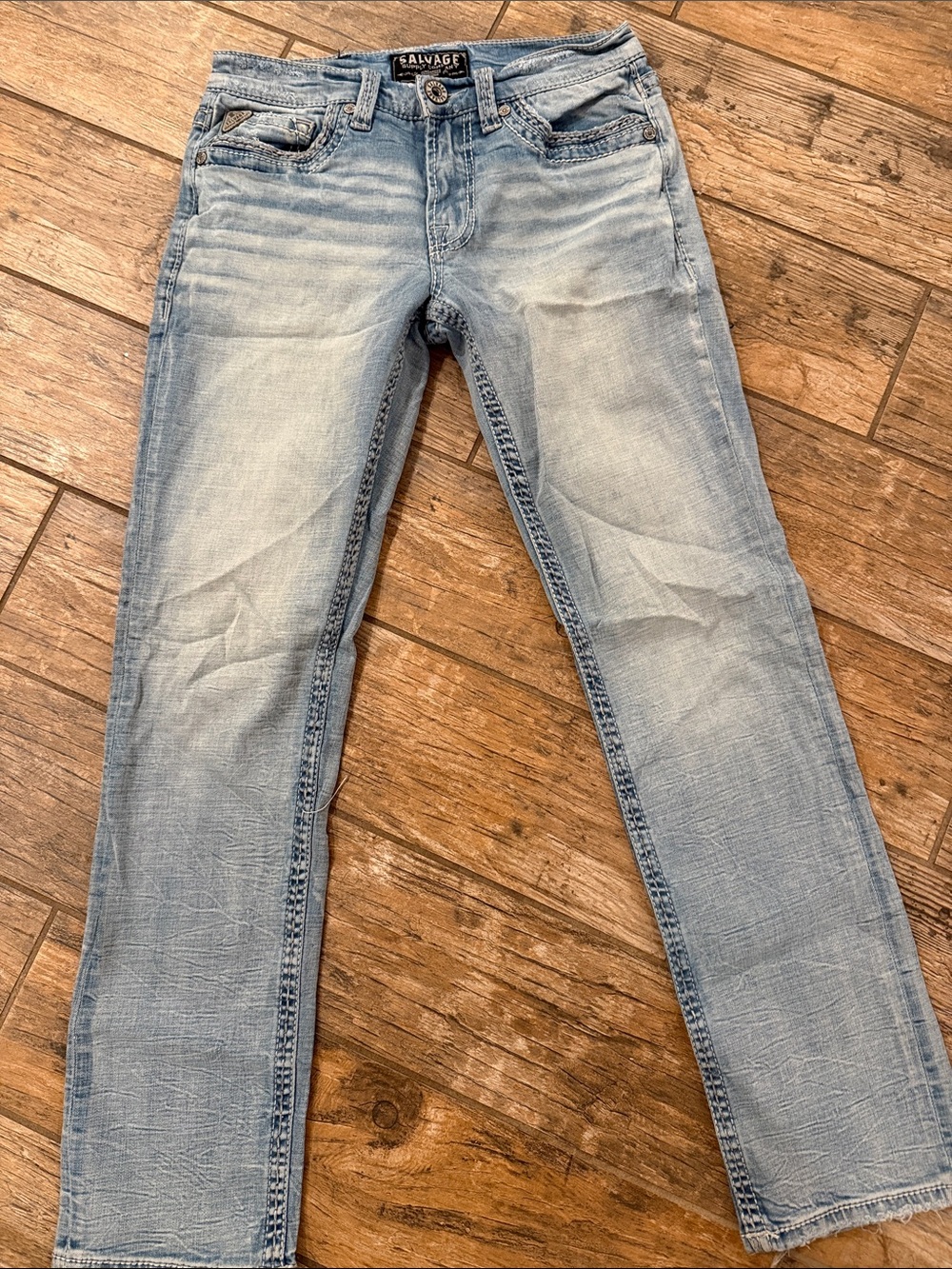 Salvage Light Blue Men’s Slim-Straight Jeans